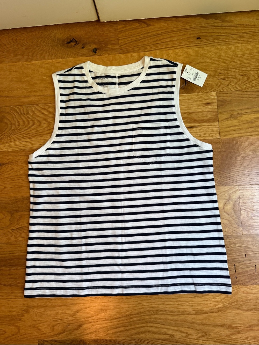 Womens JCrew Striped Tank Top - White & Navy